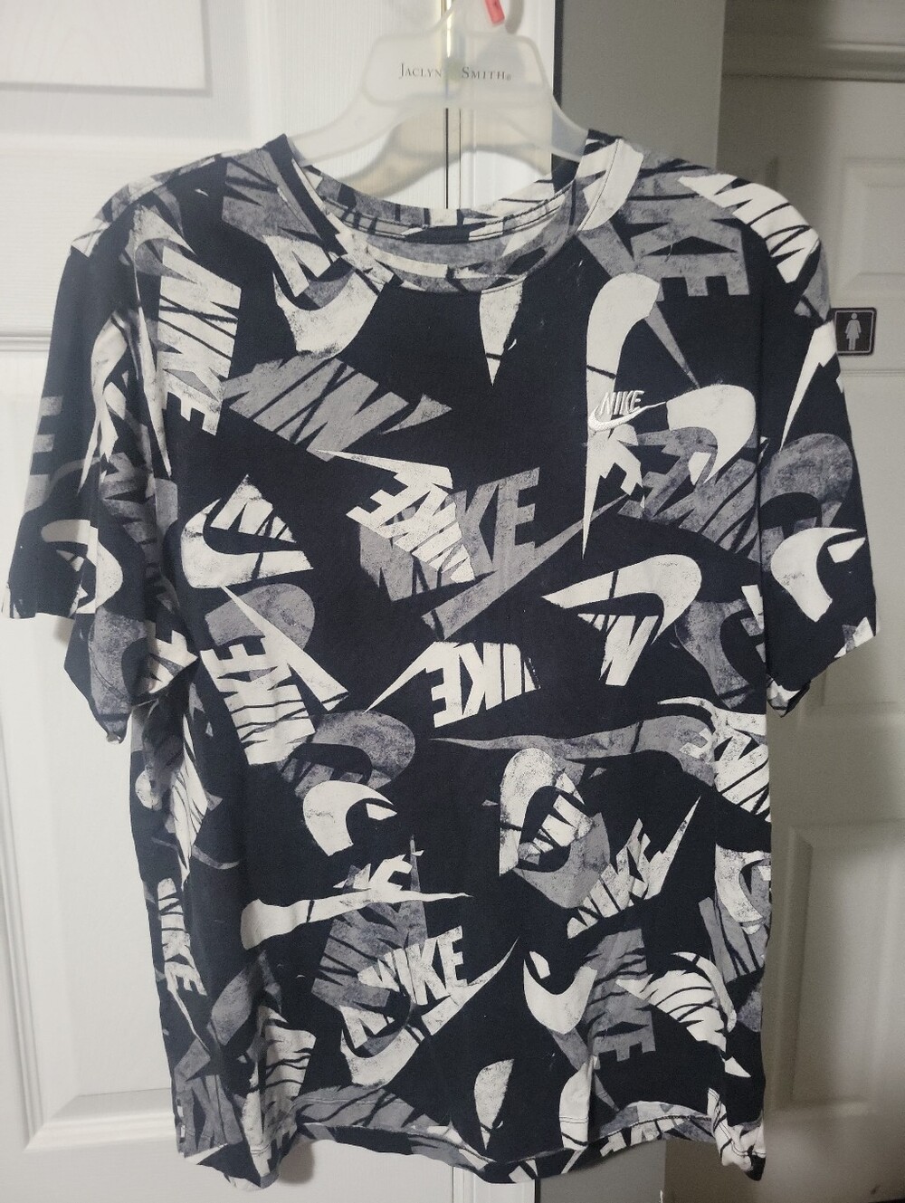 Nike Black and White All-Over Logo Tee